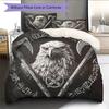 Viking warrior  Pattern Bedding Quilt Set Quilt Cover Pillowcase Home Decoration  Gift (1 * duvet cover + 2 * pillowcase, without core)