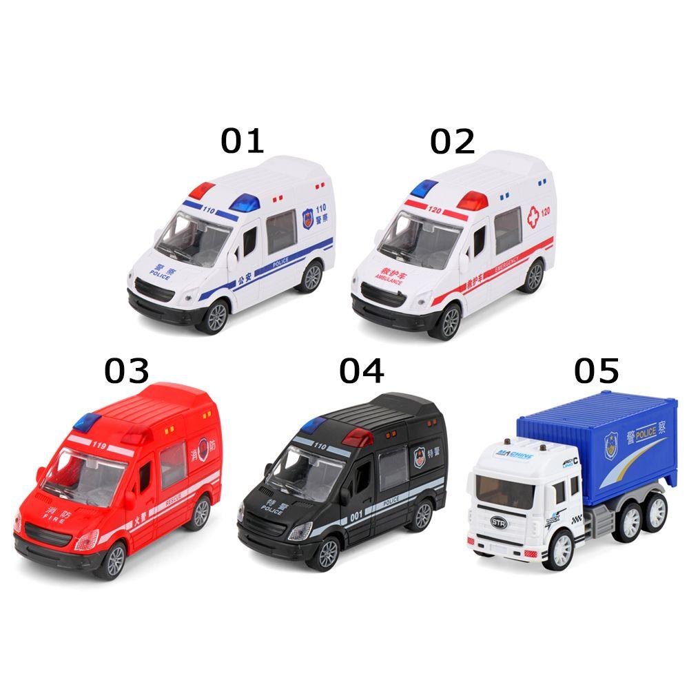 Door Smooth Surface Children Boy Gift Car Model Police Car Fire Truck Ambulance Inertial Car Toy