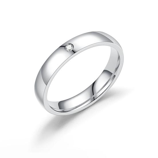 Женское кольцо с глянцевой геометрической полировкой поверхности, гальваническое покрытие, никогда не выцветает, женское обручальное кольцо с инкрустацией стразами