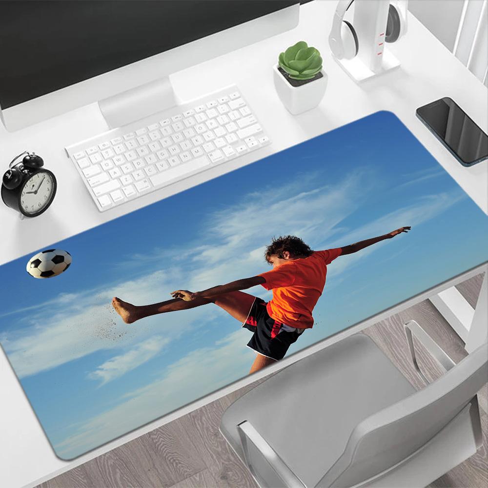 Soccer Ball Stormy Sky Gaming Mouse Pad Keyboard Pad Ultra-Long Desk Mat Non-Slip Rubber Bottom Perfect Gift for Gamers And Professionals