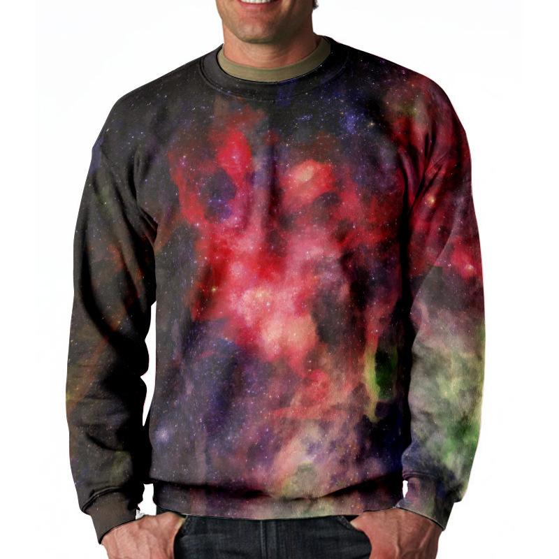 Мужская толстовка с капюшоном Starry Sky Graphic Pattern 3D Printed Top Long Sleeve Oversize Celebrity Neck Pullover Hip Hop Street Men's Clothing