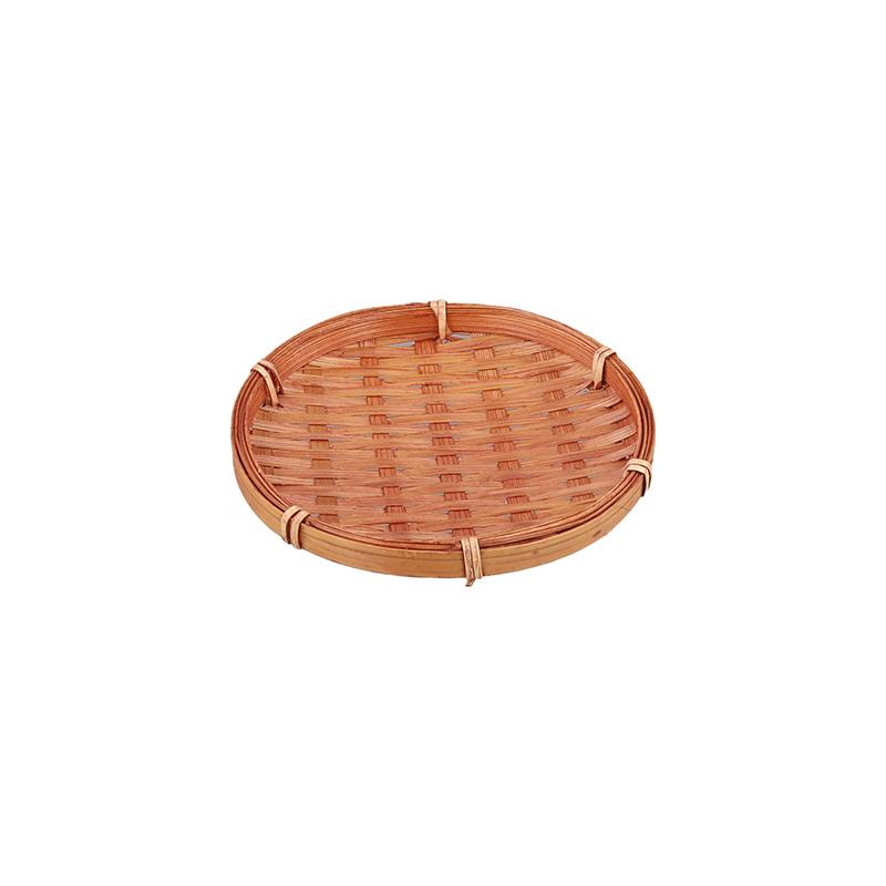 Круглая тарелка Мини круглый совок креативный поднос для конфет и закусок маленький плетеный из бамбука бытовые изделия ручной работы из бамбука поднос для димсамов