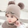 Windproof Baby Beanie Cap Ear Protection Hat Scarf Set Winter Kids Knitted Hat  Toddler