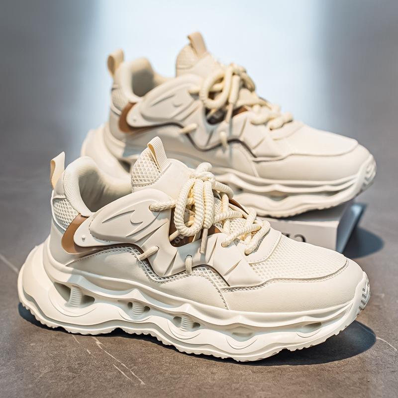 Летние новые мужские кроссовки на толстой подошве, увеличивающие рост, трендовые студенческие сетчатые повседневные спортивные кроссовки, универсальная живая мужская обувь