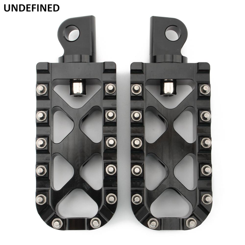 MX Foot Pegs Motorcycle Offroad Wide Footpegs Bobber Footrest For Harley Dyna Fatboy Touring Sportster 883 XL Softail Street Bob