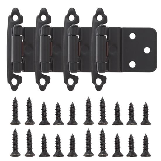 4/8 шт. петли для шкафа, холоднокатаная сталь, кухонные полускрытые петли, дверной бампер, заподлицо с креплением на лицо, фурнитура для шкафа