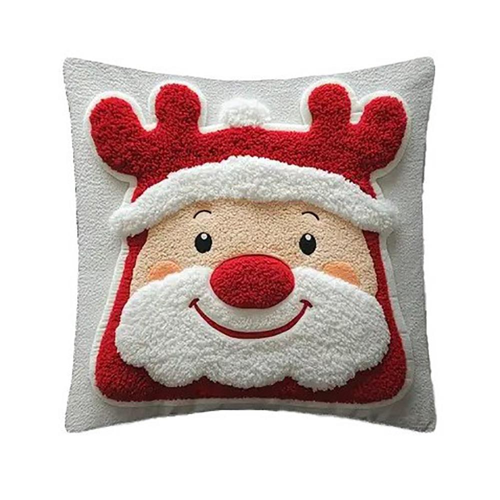2D Printed Pillowcase Santa Claus Plush Pillow Cover Christmas Throw Pillow Cover  Home Decoration