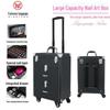 Universal Brake Wheel Trolley: Multi-Layer Large Nail & Tattoo Storage Makeup Box