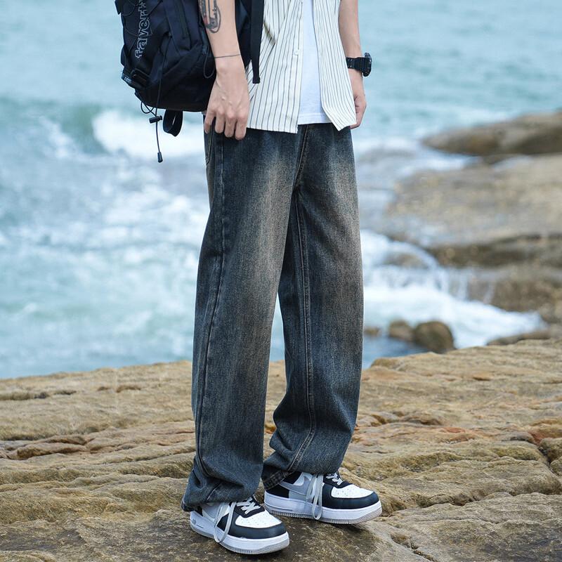 paul frank Мужские джинсы в американском ретро-стиле, свободного прямого кроя