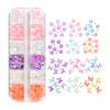 Holographic Laser Nail Decoration 12 Grids Plum Christmas Series Butterfly Nail Glitter Sequins
