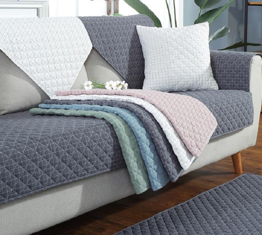 Modern Simple Sofa Cover Cotton Non-Slip Living Room Sofa Cushion Fabric Dust-Proof Furniture Protection Cushion Universal