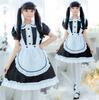 [Milky Time] Maid Costume, Maid Cafe Cosplay, Monochrome Dress, Puff Sleeves (M)