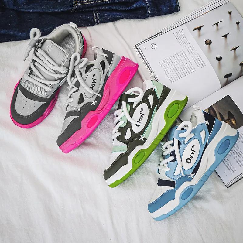 Мужские кроссовки на массивной подошве, модные повседневные кроссовки из микрофибры, дышащие туфли на платформе с увеличенной высотой