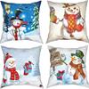 Рождественский мультяшный набор наволочек Набор из четырех Домашняя гостиная Декоративная наволочка Подушка-спинка Автомобильная поясничная подушка