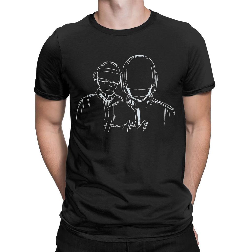 Human After All Daft Punk Мужская футболка Повседневная футболка с коротким рукавом и круглым вырезом из чистого хлопка Подарок на день рождения Одежда