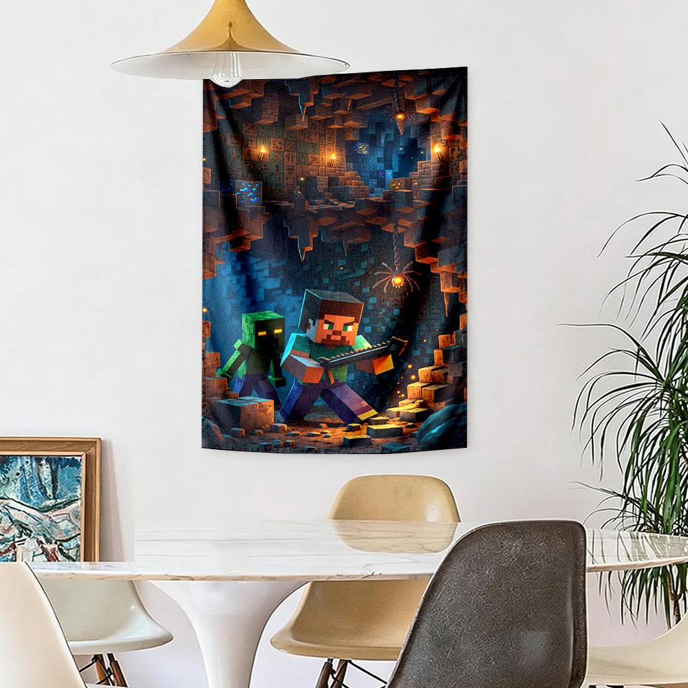 Minecraft Wall Decor Tapestry Art For Pet Memorial Birthdaywedding Party Backdrop Family Gift