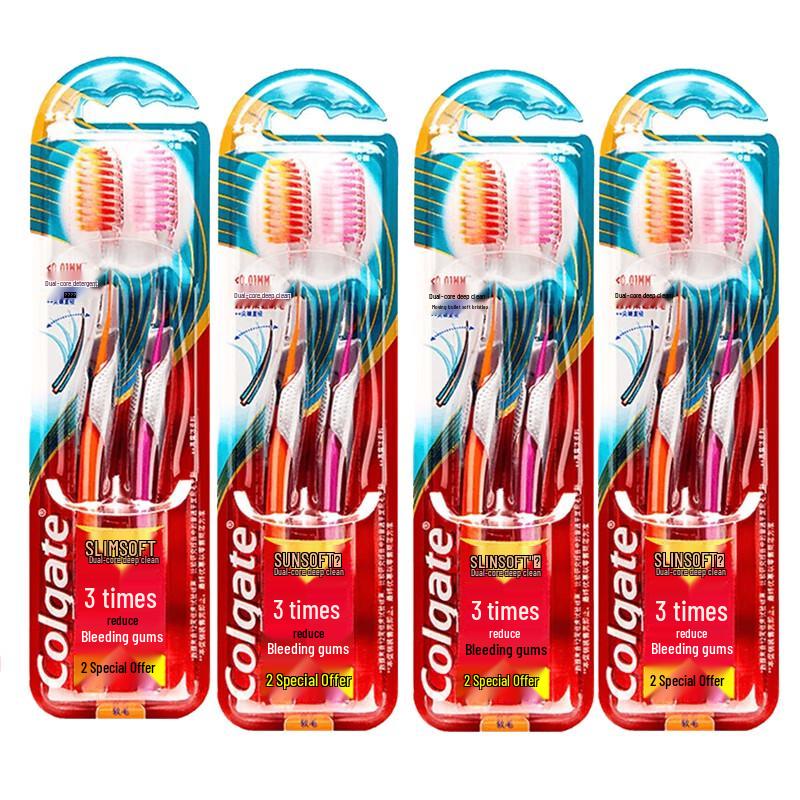 Colgate Slimsoft Dual Core Deep Clean Toothbrush 8-Pack