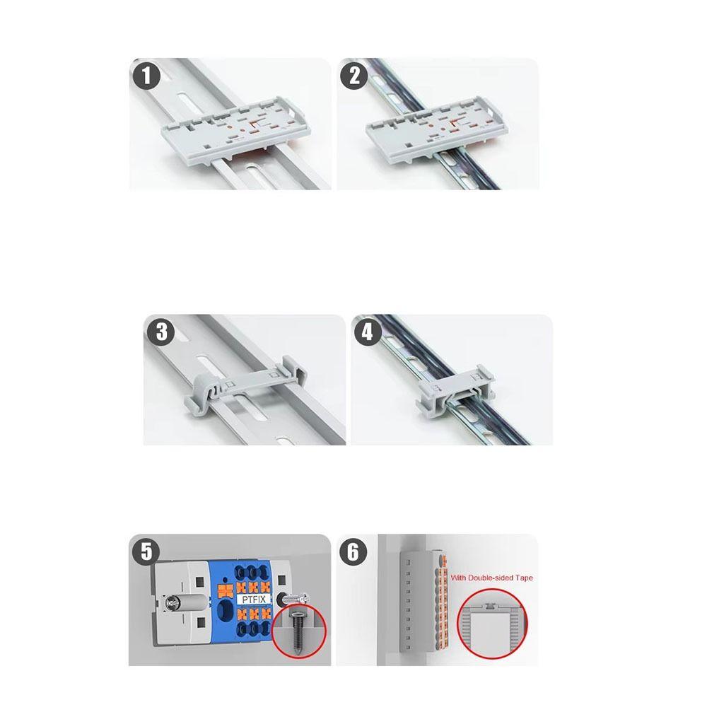 2/4/6/12/18 Connection Block Connector Wire Electrical Connectors  Mount On Din Rail