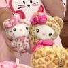 Серия Sanrio с леопардовым принтом Плюшевый брелок-подвеска для сумки Hello Kitty Сладкий подарок на день рождения для детей и девочек