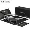 RBsunny Новые модные черные солнцезащитные очки мужские прямоугольные поляризованные очки с защитой от УФ-излучения 400, спортивные женские матовые очки для отдыха на природе