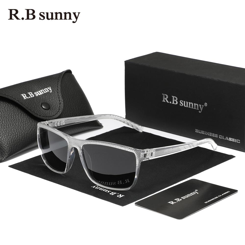 RBsunny Новые модные черные солнцезащитные очки мужские прямоугольные поляризованные очки с защитой от УФ-излучения 400, спортивные женские матовые очки для отдыха на природе