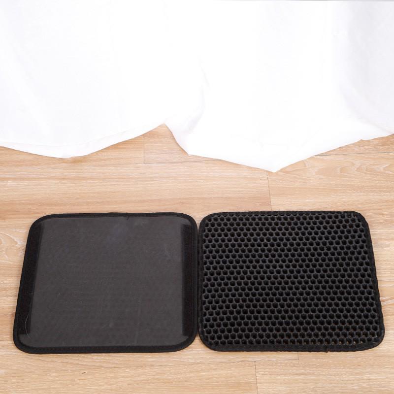 EVA Double-Layer Anti-Splash Honeycomb Cat Litter Mat with Washable Magic Tape for Pet Households