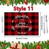 New Christmas Placemats Red Green Plaid Placemats Reversible Heat-Resistant Santa Claus Place mat for Xmas Home Decoration Gifts
