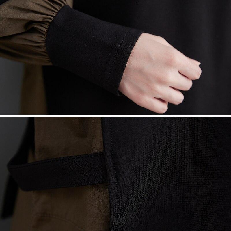 Dimanaf Autumn Lady Casual Shirt Women Clothing Oversize Tops Tees Tunic Loose Casual Long Sleeve Cotton Blouse Black T-Shirt