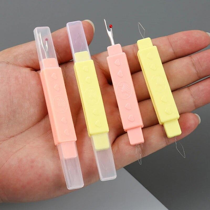 Модель двойного назначения 2-в-1 Нитевдеватель для удаления ниток Цвета макарун Специальный нитевдеватель Игла для вышивания Нитевдеватель