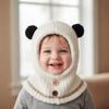 Plush Balaclava Pullover Hat Rabbit Kids Hooded Beanie Warm Ear Protection Scarf Cap  Outdoor