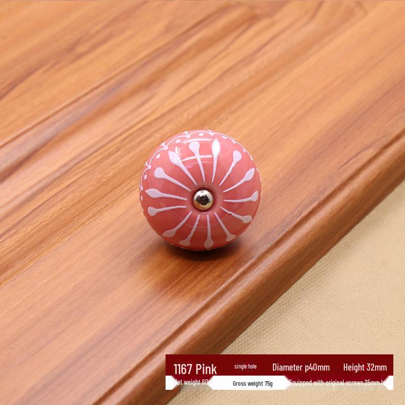 Китайская пасторальная керамическая круглая ручка, расписанная вручную, для тумбочек или ящиков