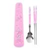 Lilpang My Melody Space Efficient Vacuum Spoon Case Set for Infants MM6564, Baby Pink, Case + Spoon + Chopsticks, 1 Set, Korean Popular Tableware