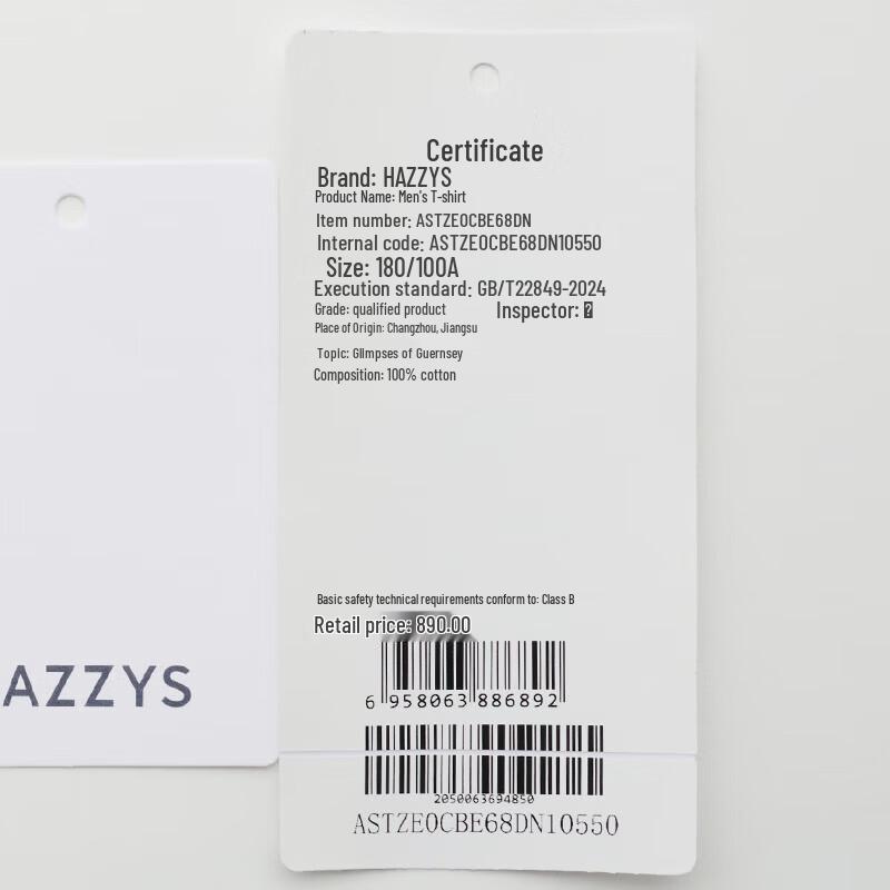 Мужская классическая свободная футболка HAZZYS в полоску с круглым вырезом