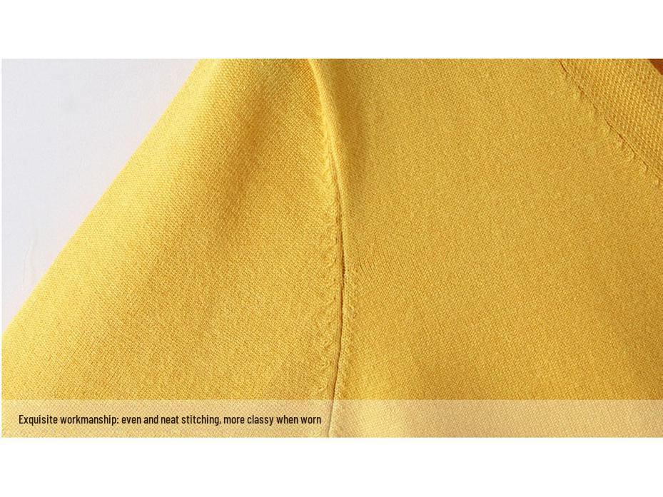 Женский трикотажный кардиган в корейском стиле с завышенной талией — длинный рукав, кружевная отделка, короткая длина.