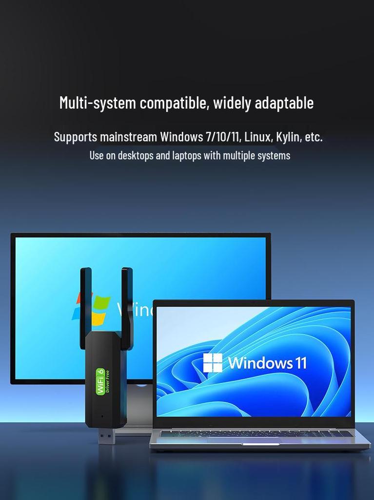 1300Mbps Dual-band USB Wireless Network Adapter for Desktop and Laptop