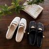 Fashion Flat Shoes for Women 2025 Spring and Autumn Pearl Square Toe Jacquard Mary Jane Shoes Ladies Loafers Women Zapatos De Mujer