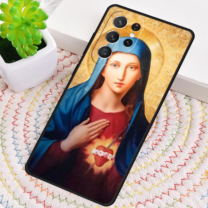 Virgin Mary And Jesus Heart TPU Phone Case For Samsung Galaxy note 10 pro S26 S25 S24 S23 S22 Ultra Plus S21 FE S20 Cover