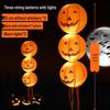 Halloween Pumpkin Lanterns: Hanging Ornaments, String Lights, Paper Lanterns, and Handheld Props for Bar and Kindergarten Decorations.