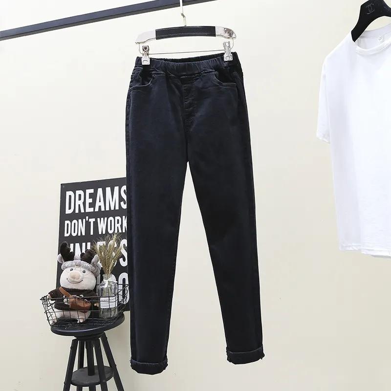 Джинсы-скинни Stretch Vintage Denim Брюки с высокой талией и эластичной резинкой Узкие брюки-карандаш Mom Jeans Plus Size
