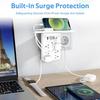 Настенный мультиразветвитель 10-в-1 с ночником, Монтируемый удлинитель с 8 розетками переменного тока, 4 USB-портами