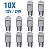 10X W5W LED Canbus T10 Car Lights COB Glass Interior Parts Bulbs 6000K White Auto License Plate Lamp Dome Read Light 12V 24V