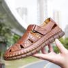Genuine Leather Casual Shoes for Men Classic Male Hollow Out Sandals Summer Outdoor Walking Men Sneakers Breathable Men Sandals