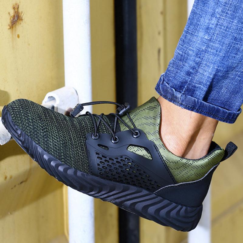 Мода зима осень кроссовки неразрушимые ботинки райдера мужские стальной носок воздушные защитные ботинки дышащая обувь с защитой от проколов