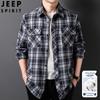 Мужская клетчатая повседневная рубашка-куртка JEEP SPIRIT с длинным рукавом