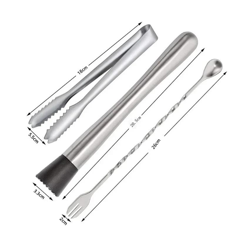 8-дюймовый коктейльный мадлер и ложка для смешивания коктейльный мадлер из нержавеющей стали домашний барный инструмент бармена набор барной посуды