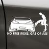 Funny No Free or Ass Rides Gas Vehicle Car Reflective Decals Sticker Decoration