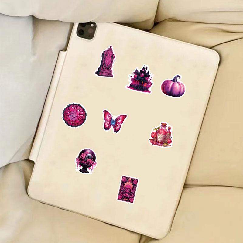 50PCS Halloween Purple Black Magic Stickers Skateboard Suitable Helmets Desktop Cartoon Graffiti Wall Bar Sticker Pack Wholesale