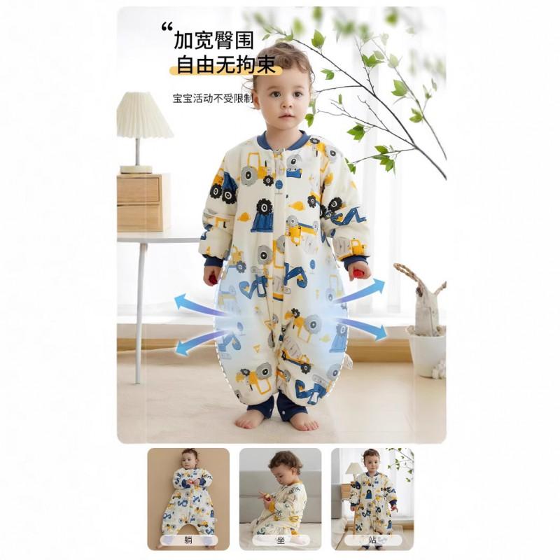 Baby Sleep Sack Winter Fall Thick Cotton Warm Footed Sleeping Bag Toddler Anti-Kick Cover 3-8 Years