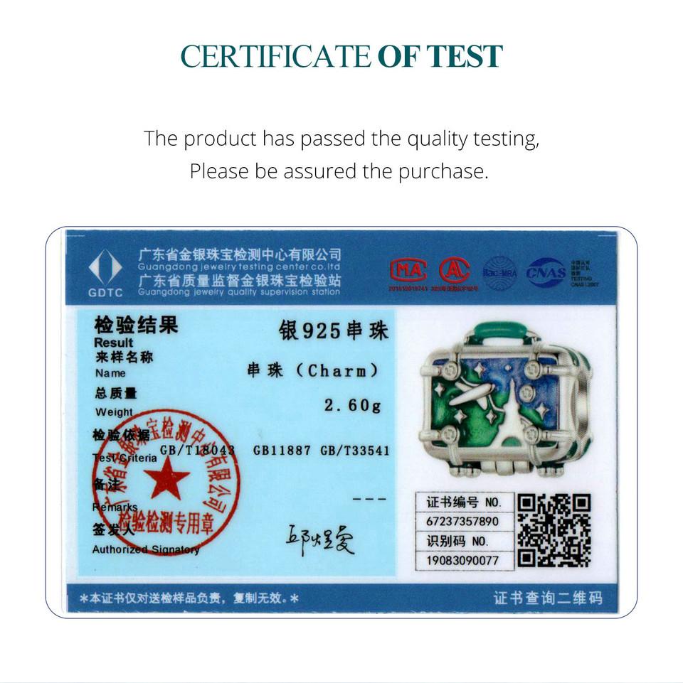 BAMOER Стерлингового Серебра 925 пробы Выпускной сезон Подвески Бусины Открывающийся Чемодан Висячие Подходят Оригинальный Браслет Ювелирные Изделия