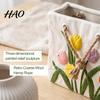Unique Gift for Women Handbag Shaped Ceramic Vase, Tulip Flower Embossed Modern Large Tote Bag Artistic Living Room Decor Storage Box with Jute
